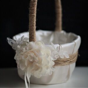 SOLD- Rustic Flower Girl basket